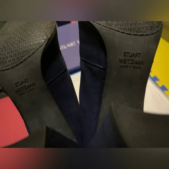 Stuart Weitzman Suede Over-the-Knee Blue Boots - Picture 9 of 9